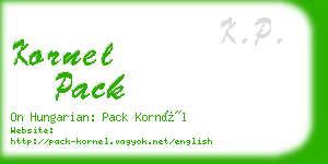 kornel pack business card